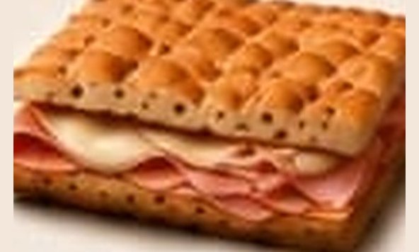 Focaccia clásica de jamón cocido y provolone